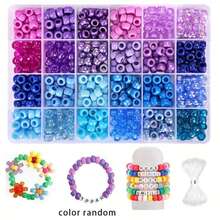 Approx. 200pcs (Loose Beads) / 480pcs (Set Box) / 1920pcs (4-Piece Set Box) + 1 Box Of Letter Beads, Horse Beads, Barrel Beads, Kandi Beaded Bracelet Jewelry Making Kit, For Handmade DIY Bracelets, Necklaces, Earrings, Bracelets, Jewelry, Crafts, Gifts (Random Colors) - Multicolor - View 8