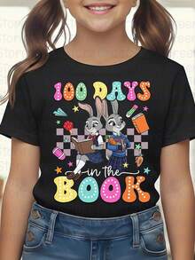 100 Da en el B1Ook S1Hirt, 100 Da De Escuela Z1ootopia 2 C1Aracteres T1EE, Judy Hopps. - Negro - Ver 2