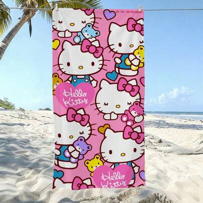 SANRIO 1条可爱沙滩巾：这款沙滩巾采用超柔软的超细纤维制成，印有可爱的卡通图案，经久耐用，速干，是海滩、泳池或休闲中心的理想之选。它防沙防晒，轻便舒适，是冲浪、游泳和瑜伽等活动的理想选择。