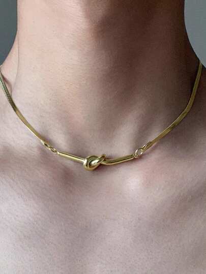 1 chiếc dây chuyền dạng mắt xích hình học tối giản thời trang, dây kim loại mạ vàng có thể điều chỉnh, phù hợp cho cả nam và nữ, dùng hàng ngày, dự tiệc, lễ hội âm nhạc.