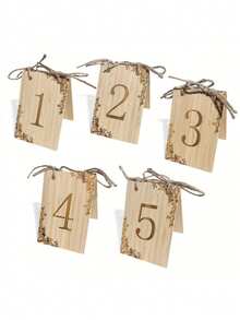 1 Set Vintage Wooden Wedding Table Number Plates, Wedding Party Dining Table Centerpiece Decor, Outdoor Wedding Table Number Stand, Wedding Reception Seating Guide, Wedding Welcome Area Table Number, Wedding Banquet Seat Decor, Engagement Party Table Number, Bachelorette Party Table Decor - Ideal Choice For Wedding, Baby Shower, Birthday Party And Event Seating Guidance - View 15