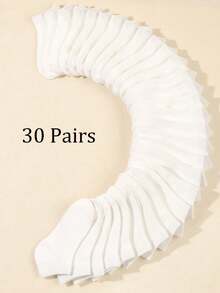 30 đôi tất ngắn mỏng, thoáng khí cho trẻ em, thích hợp cho mùa xuân và mùa hè. - trắng - Xem 10