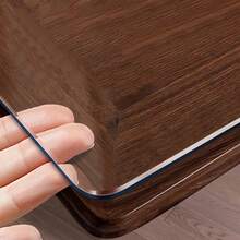 1pc 0.25mm Thick Transparent PVC Table Cover, High-Quality Scratch-Resistant And Heat-Resistant Dining Table Protector Mat, Suitable For Home And Hotel - White - View 1