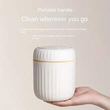 1 thùng rác mini hai lớp hiện đại để bàn, thùng rác tròn nhỏ gọn 16cm, giỏ đựng rác để bàn kiểu dáng đẹp, thích hợp cho bàn làm việc văn phòng, bàn trang điểm phòng tắm, quầy bếp, phòng ngủ và bàn cà phê, màu đen/trắng - Nhiều màu - Xem 3