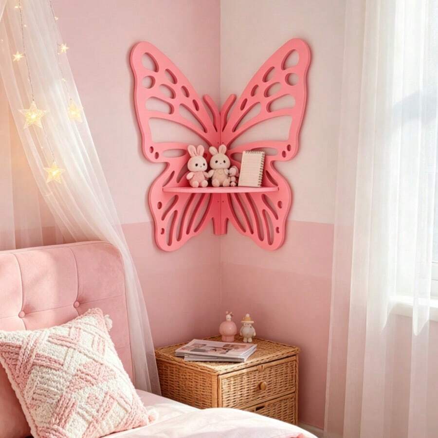 Rak Sudut Dinding Kupu-Kupu Berongga Gaya Nordik, Rak Dekorasi Dinding Kamar Tidur Anak, Rak Penyimpanan Sudut, Dekorasi Rumah Gaya Dongeng - Bunga Datura - View 1