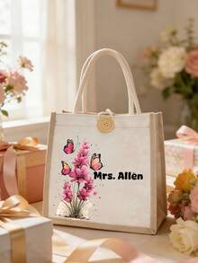 Túi tote có thể tùy chỉnh, quà tặng cá nhân hóa cho Ngày Nhà giáo, quà tặng Lễ Tạ ơn, túi nhẹ, dung tích lớn, kiểu dáng thời trang thường ngày, phù hợp cho đám cưới, sinh nhật, đi biển. - Nhiều màu - Xem 7