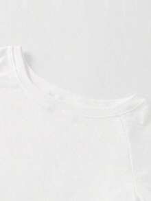 3 piezas Camisetas ajustadas con cuello asimétrico para mujer, tops básicos con cuello asimétrico en negro, blanco, rosa - Multicolor - Ver 7