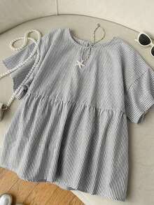 Camisa de mujer tejida a rayas verdes - Blanco y Negro - Ver 9
