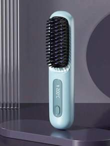 Mini Straightening Brush Set, Includes 2000mAh USB Rechargeable Lithium Battery, 10W Negative Ion Heating Brush, 3 Temperature Settings, Portable Heat-Resistant Styling Tool, Ideal Gift For Women For Home And Travel Use - Multicolor - View 17