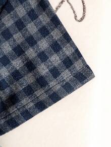 Young Boy Casual Plaid Short Sleeve Shirt - Dark Grey - View 7