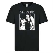 Mad Season T Shirt 38 R Black Uni Graphic Tee220g Heavyweight 100% Cotton T-Shirt. Butterfly Print. Unisex Sizing. Round Neck Inspirational T-Shirt. Cute And Beautiful Y2K-Inspired Summer Top, Perfect For The Outdoors, Home, Work, Or Street Wear. Casual, Loose-Fitting Everyday T-Shirt. - 黑色 - 查看 1