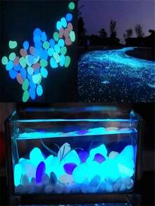 500/1000pcs Luminous Garden Pebbles Stones, Colorful Glow Stones, For Garden Lawn Courtyard, Home Outdoor Walkway Corridor And Aquarium Decoration, Luminous Stones Perfect For Fish Tank, Path, Flower Bed, Potted Plant, Driveway DIY Design, Home Decor (Color Style Random) - Multicolor - View 2