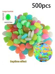 500/1000pcs Luminous Garden Pebbles Stones, Colorful Glow Stones, For Garden Lawn Courtyard, Home Outdoor Walkway Corridor And Aquarium Decoration, Luminous Stones Perfect For Fish Tank, Path, Flower Bed, Potted Plant, Driveway DIY Design, Home Decor (Color Style Random) - Multicolor - View 12