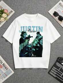 White T-Shirt With A Striking Print. Perfect For Both Fans And Fashion Enthusiasts! A Short-Sleeved T-Shirt Suitable For Home, Everyday Wear, Parties, And Travel-Ideal As A Gift For Friends Or Family. - 白色 - 查看 1