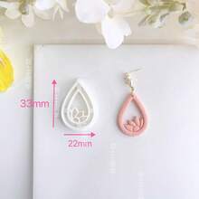 Spring & Summer Series Flower Shaped Embossing Clay Sculpting Tool, Elegant Design Mold, Suitable For DIY Earrings And Jewelry Making, Handmade Earring Design, Creative Soft Clay Crafting - White - View 3