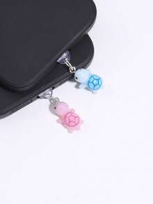 1pc Small Turtle Phone Dust Plugs, Charging Port Decorative Charms, Waterproof Dustproof Aesthetic Pendants, Suitable For IPhone Charging Port, Type-C Charging Port - Multicolor - View 2