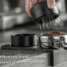 SOKANY Distributor Bubuk Kopi Putar Multi-Ukuran 51/53/58mm, Jarum Stainless Steel, Efektif Memecah Gumpalan, Mendistribusikan Bubuk Kopi Secara Merata, Desain Anti-Selip Pola Berlian, Cocok Untuk Bar Rumahan, Kafe, dan Lainnya - Hitam - View 1