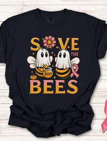 1 camiseta para concientización sobre el cáncer de mama, camiseta con la cinta rosa, apoyo al equipo rosa, atuendo para el cáncer de mama, regalo para supervivientes, camisetas a juego para grupos y familias, 180g 100% algodón. - Negro - Ver 1