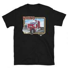 80s Retro Vintage Cartoon TV Show M.A.S.K. Rhino Short-Sleeve Unisex T-Shirt 100% Cotton - Premium Casual Comfortable Fit T-Shirt - 黑色 - 查看 1