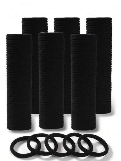 100pcs/Pack Women's High Elasticity Hair Ties, Korean Style Black Hair Bands, Upgraded High Elasticity, Fashionable Multifunctional, High-End Elegant Quality, Minimalist Hair Accessories, Suitable For Women's High Ponytail, Colorful Hair Accessory Design, Multifunctional Styling Design, Durable Material, Comfortable Daily Wear, Thoughtful Gift For Friends And Family/Transparent Packaging Solid Color Casual Polyester (Polyester)