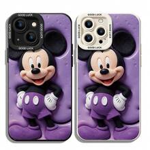 Disney Mickey Mouse Phone Case, Purple Starry Protective Cover. Compatible With IPhone 17, 16, 15, 14, 13, 12, 11 Pro Series And Galaxy S22, S23, S24, S25 Models, Featuring Mickey In Plush Texture Against A Glossy Purple Background With Stars, Perfect For Bold Disney Fans, Ideal For Birthdays, Holidays, Anniversaries, Graduation Gifts, Or Any Special Occasion To Surprise Family, Friends, Classmates, And Loved Ones. - màu đen - Xem 6