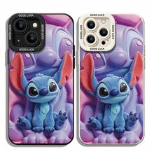 Disney Lilo & Stitch Phone Case, Double Stitch Protective Cover. Compatible With IPhone 17, 16, 15, 14, 13, 12, 11 Pro Series And Galaxy S22, S23, S24, S25 Models, Featuring A Plush-Style Stitch Sitting In Front Of A Giant, Embossed Stitch Silhouette Against A Pink And Purple Gradient Background, Perfect For Fans Of The Experiment 626 Alien, Ideal For Birthdays, Holidays, Anniversaries, Graduation Gifts, Or Any Special Occasion To Surprise Family, Friends, Classmates, And Loved Ones. - màu đen - Xem 1