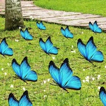 3D Realistic Butterfly Garden Stake, Outdoor Decor Mirror Ornament - B - View 1