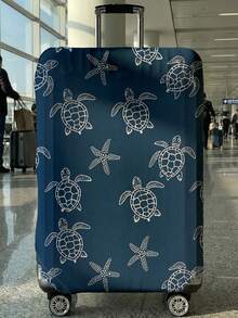 Fresh Ocean Element Sea Turtle Print Luggage Protective Cover, Suitable For 18-32 Inch Suitcases, With Strong Elasticity To Protect Luggage (Anti-Scratch, Anti-Dust) And Decorate Luggage (Turn Regular Suitcase Into Personalized One), Luggage Cover, Travel Accessory. - Multicolor - View 15