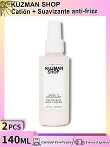 Leave-In Conditioner Anti Frizz con Keratina y Aceites Vegetales, Hidratación y Reparación para Cabello Seco, Rizado y Dañado, Spray Desenredante con Protección Térmica para Peinado Diario, 140ml - 2 piezas - Ver 1