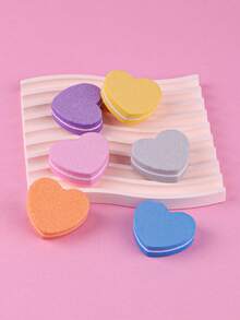 50/100Pcs Mini Heart Nail Buffer Blocks, Double Sided Washable Nail Files, 100/180 Grit Foam Nail Buffers For Natural Nails Shaping Polishing Manicure Tools - Multicolor - View 3