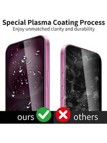 MIGAE Set combinado 2 en 1 - 1 Protector de pantalla de vidrio templado para iPhone 16 Plus Protector de pantalla de privacidad + 1 Protector de lente de cámara, compatible con iPhone 17 Pro Max, 17 Pro Max, 17, 16 Pro Max, 16, 15 Pro Max, 15, 14 Pro Max, 13, 12 y 11. Dureza 9H, protector de pantalla de privacidad y a prueba de roturas de doble capa, fácil instalación, accesorio para teléfono, compatible con fundas de teléfono. - Negro - Ver 7