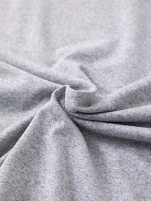 Fashionable T-Shirt With Print And Round Neck, Short Sleeves, Plus Size, Women's Clothing, Women's Garments - 淺灰色 - 查看 4