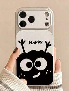 Happy Coal Ball Compatible With IPhone 17 Pro Max Full Coverage Large Window 16 15 14 Phone Case 13 12 11 - White - View 2