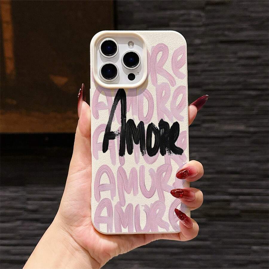 涂鸦风格 S2Amore-Love 手机壳,兼容 16、15、14、13、12、11 Pro Max、X、XR、XS Max、8、7 Plus,防震磨砂后盖 - 彩色 - 查看 1