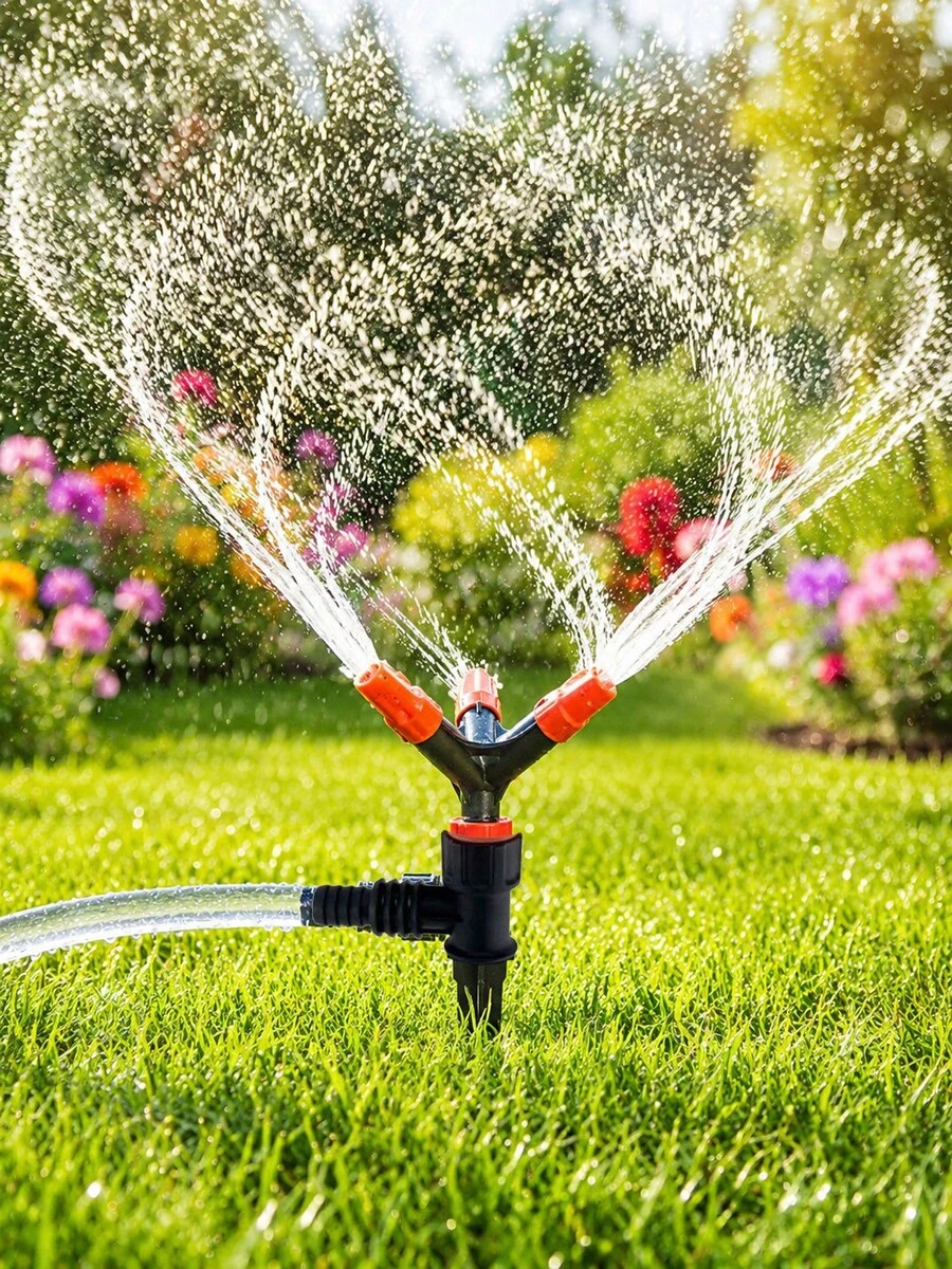 1 vòi phun nước tưới cỏ tự động xoay 360° với phạm vi phủ sóng rộng, thích hợp cho việc tưới cỏ sân vườn và làm mát trên mái nhà. - C - Xem 1