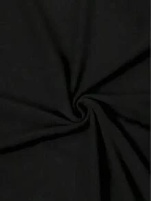 Top Elástico de Manga Corta para Mujer con Estampado de Dibujos Animados de la Familia Conejo, Multicolor - Negro - Ver 6