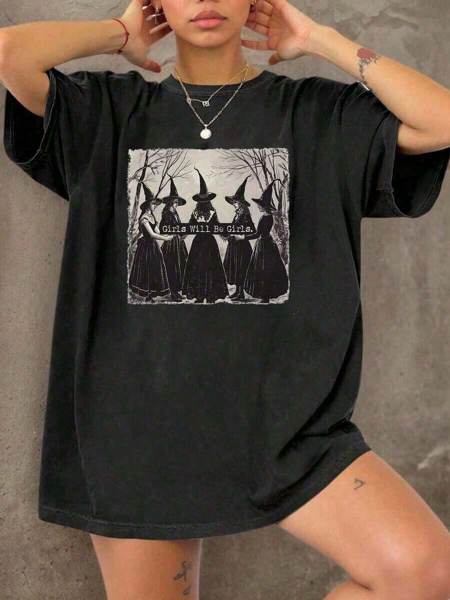 Estampado de transferencia térmica con diseño de fantasmas divertidos, cuello redondo cómodo, corte holgado e informal, tela transpirable y agradable para la piel. Conjuntos de Fiesta con Temática de Halloween, Conjuntos Divertidos a Juego con Mejores Amigas, Ropa Casual para el Día a Día, Camisas Elegantes para Mujer, Ropa de Mujer Estilo Gótico, Ropa de Mujer de Algodón Puro, Ropa de Mujer Estilo Y2K, Conjuntos para Regreso a Clases, Camisetas Holgadas de Hombros Caídos, Ropa de Mujer de Tallas Grandes Estilo Gótico, Ropa de Tallas Grandes Y2K, Conjuntos de Tallas Grandes para Regreso a Clases, Camisas Estampadas de Manga Corta de Tallas Grandes, Conjuntos de Fiesta Retro de Tallas Grandes, Blusas, Blusas de Otoño, Camisas Estampadas Divertidas, Blusas de Algodón Puro, Camisas Elegantes para Mujer, Ropa de Mujer Estilo Gótico, Ropa de Mujer de Algodón Puro, Ropa de Mujer Estilo Y2K, Conjuntos para Regreso a Clases, Camisetas Camiseta Algodón - Negro - Ver 1