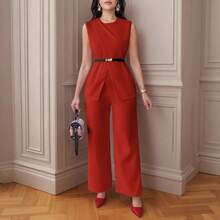 Women Two-Piece Outfits - Red - View 4