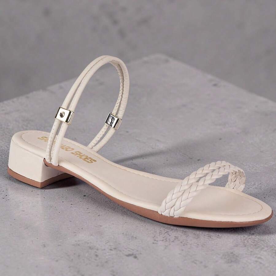 Women's Sandal With 3cm Block Heel, Versatile 2-In-1, Comfortable 2-Strap Clog - White - View 1