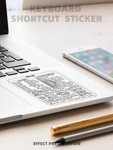 1pc Apple Laptop Keyboard Shortcut Sticker Set, Compatible With Full Series - View 4