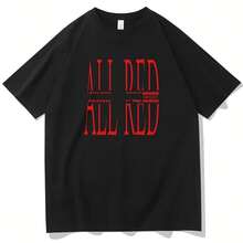 PlayboiS CartiS All Red T-Shirt O-Neck Short Sleeve Shirts Fans Gift - Black - View 1