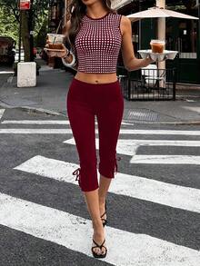 Women Tank Tops & Camis - Burgundy - View 7