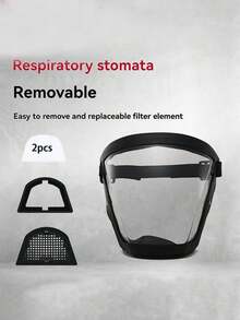 Full Face Transparent Protective Face Shield, Adjustable Strap, Unisex, Full Coverage Face Mask, Transparent Motorcycle Wind Proof Face Mask, Dust-Proof Welding Goggles Face Shield, Ski Mask - Various colors available - View 18