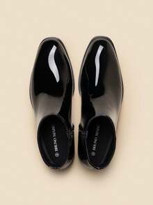 Men's Chelsea Boots Non-Slip Grip Durable Scratch Resistant Leather Formal Wedding Banquet Dress Shoes - BLACK-PAT - View 6