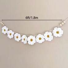 1 Piece Hand Woven White Daisy Wreath Set -8 Pieces Set For Home Wall Decoration, Farmhouse Countryside Style Front Door Decoration - Multicolor - View 9