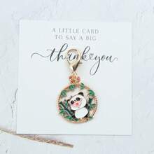 1pc/6pcs Cute Panda Keychain, Comes With Thank You Card, Decor For Backpack, Keychain Ornament, Suitable For Panda Lovers, Birthday, Party Gifts - Multicolor - View 7