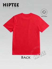 Versátil con un anillo en la muñeca - Camiseta de mujer 100% algodón/Lauren Hill/estampado de letras/camiseta vintage/top casual holgado de cuello redondo para mujer/primavera-verano - camiseta casual con estampado de grafiti de nicho - Rojo - Ver 2