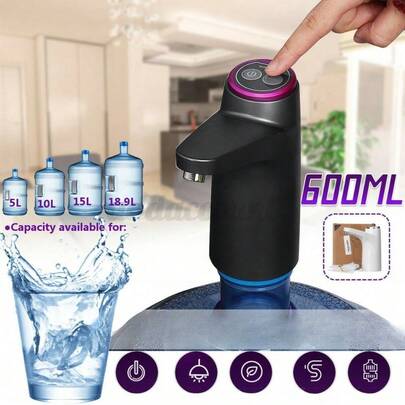 Automatischer Wasserspender/Rohrpumpe – arbeitet leise und fördert Flüssigkeiten mühelos. Geeignet für verschiedene Anwendungsbereiche: Wasserkocher, Eimer, Aquarien, Küchen; kompatibel mit Eimern unterschiedlicher Größe, ohne dass der Deckel geöffnet werden muss.