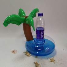 Soporte flotante para vasos con forma de árbol de coco, alfombrilla inflable de dibujos animados para vasos adecuada para reuniones de ocio, bandeja inflable divertida para bebidas, flotador para bebidas de fiesta en la piscina, alfombrilla flotante para bebidas de piscina, ideal para fiestas con tema hawaiano - Multicolor - Ver 10