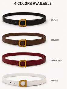 Letter Embellished Belt, Versatile Accessory For Suits, Jeans, Business Attire, Fashionable & Elegant - Multicolor - View 2